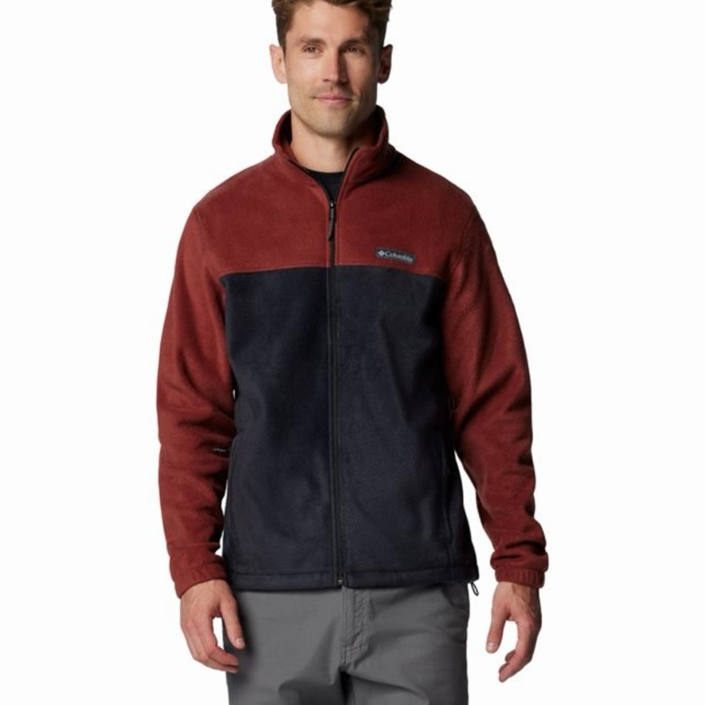 Columbia Men's Maroon and Black Fleece Zip Up Jacket Size XL 🆕